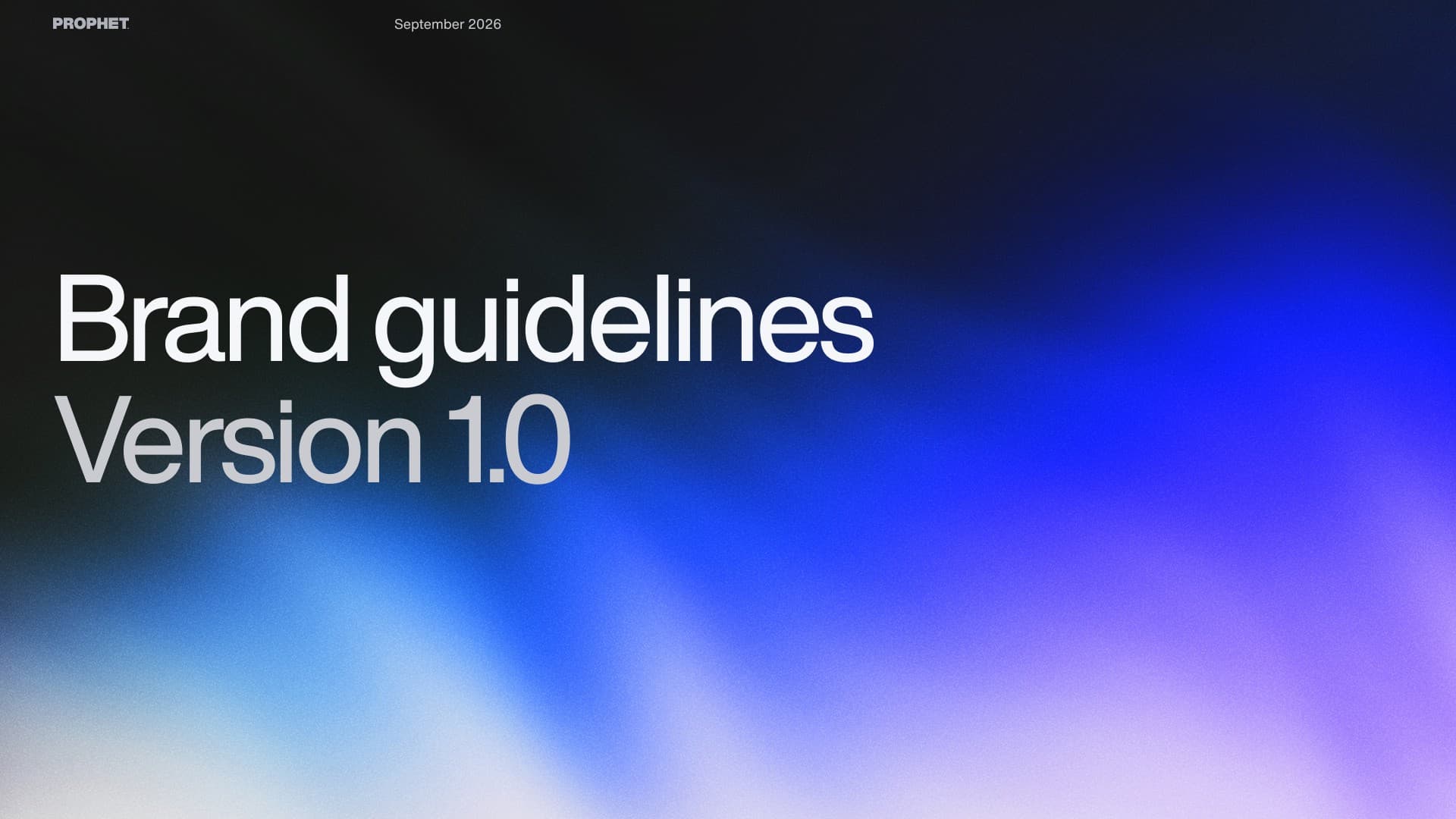 Prophet brand guidelines, version 1.0